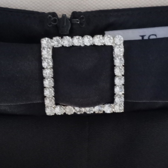 JS signature collection wide leg dress pants with slits and bling buckle  4 - Picture 3 of 10